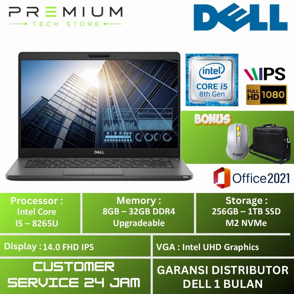 Laptop Dell Latitude 13 5300 Intel Core i5 8265U Ram 32GB ssd 1TB 13.3 inch Full HD Windows 11 Pro