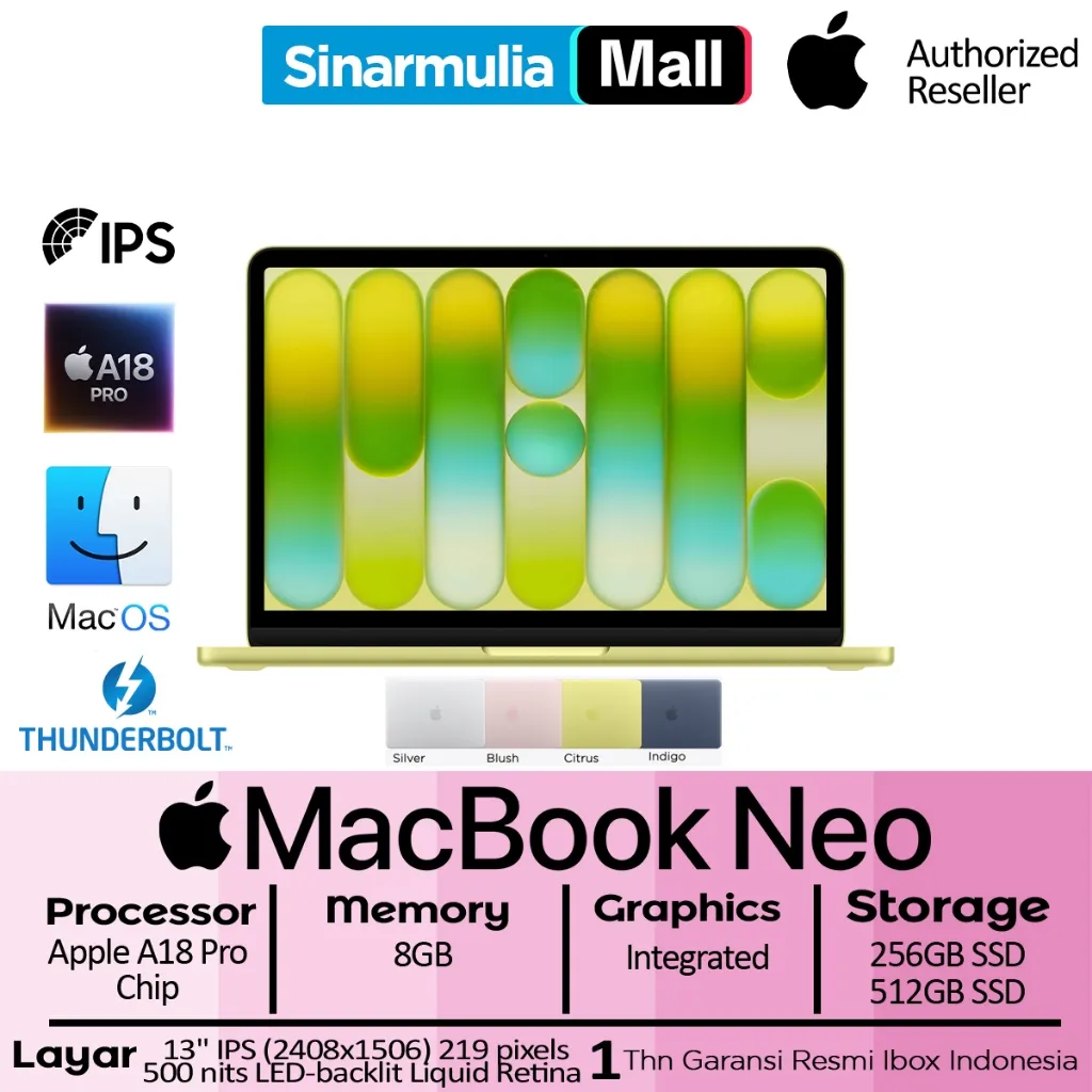 Apple MacBook Neo A18 Pro Chip 256GB / 512GB SSD 8GB Mac