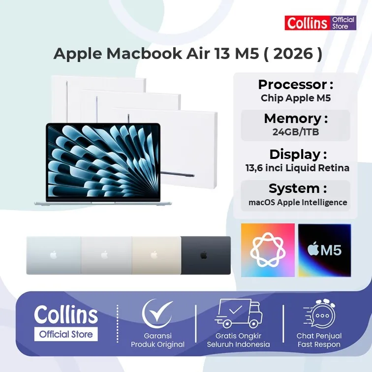 iBox Apple Macbook Air 13 M5 10C CPU (24GB/1TB) 10C GPU Garansi Resmi Indonesia