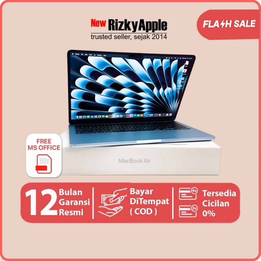 Apple Macbook Air M5 2026 13" 512GB / 1TB [ Ram 16GB / 24GB ] Midnight Starlight Sky Blue Silver Garansi Resmi