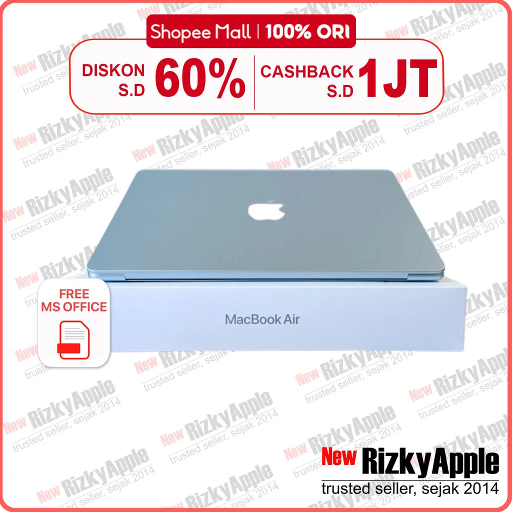 Apple Macbook Air M5 2026 13" 512GB / 1TB [ Ram 16GB / 24GB ] Midnight Starlight Sky Blue Silver Garansi Resmi
