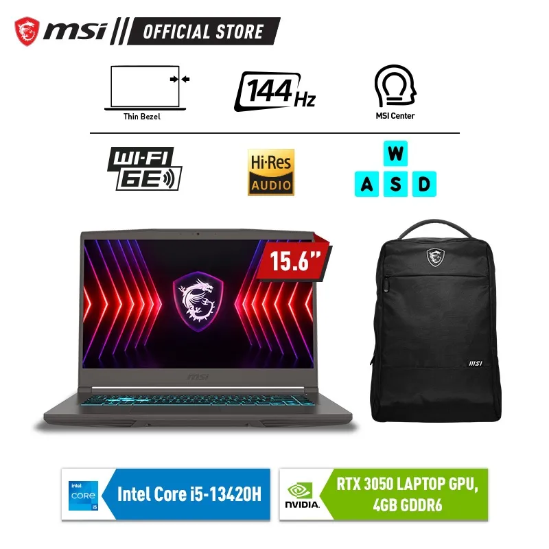 MSI THIN 15 CORE I5-13420H RTX3050 - 8GB 512GB W11 15.6FHD 144HZ