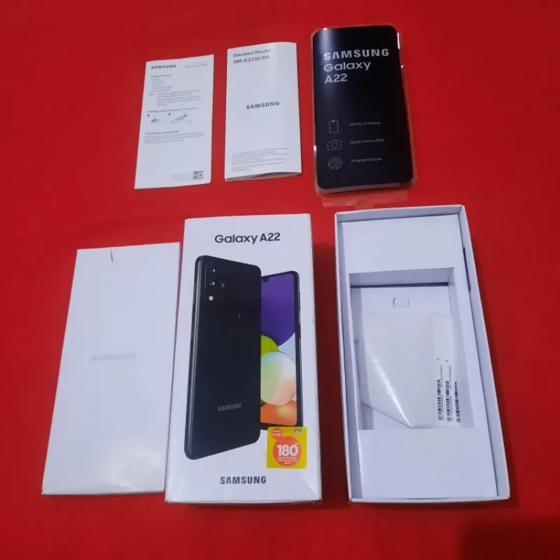 dus box samsung galaxy a22 original 100% copotan sein lengkap manual book