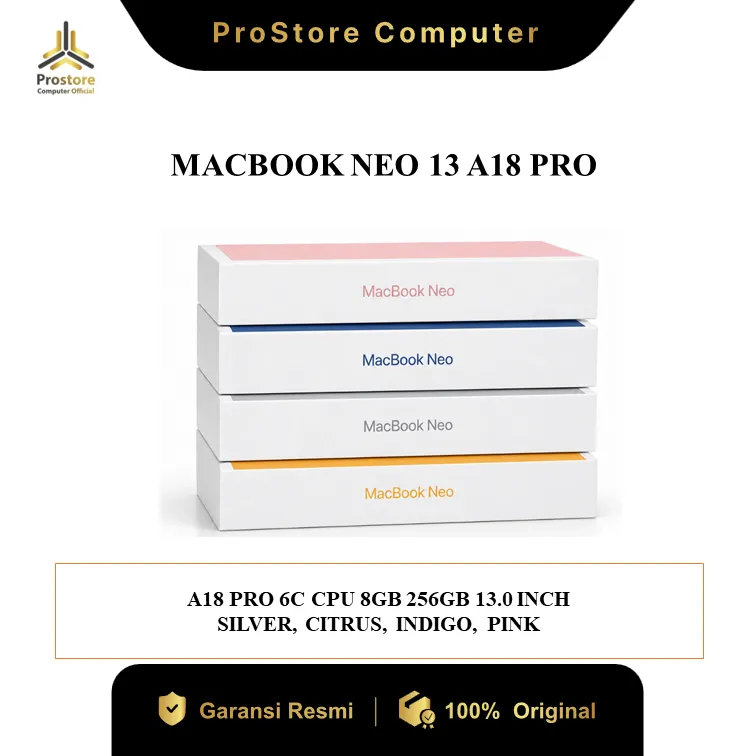 APPLE MACBOOK NEO 13 A18 PRO 6C CPU 8GB 256GB 13.0 INCH GARANSI RESMI INDONESIA