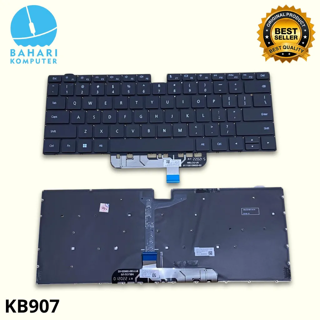 Keyboard Untuk Huawei Matebook D14 N64-WAH9 NbB-WAH9 NbB-WAH9P NbB-WAE9P Nbl-WAQ9R Backlight - Black