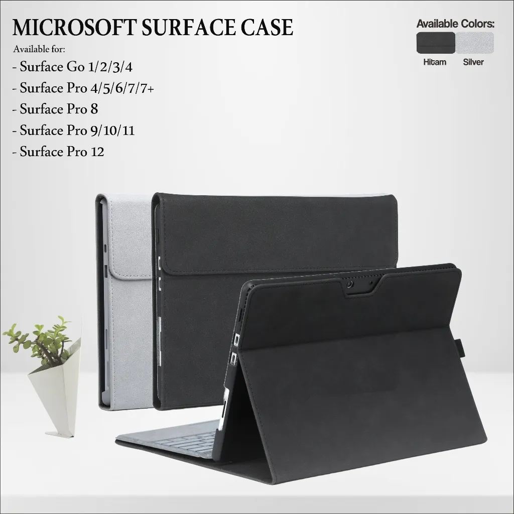 Case Casing Microsoft Surface Pro 12 11 10 9 8 7 7+ Plus 6 5 4 Surface Go 4 3 2 1 Flip Cover Leather