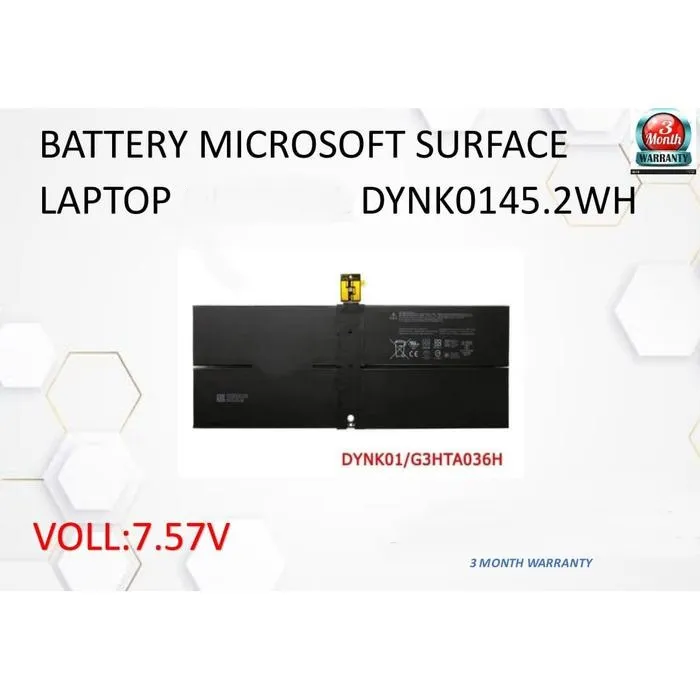 Baterai Laptop Microsoft Surface Laptop 1st 2nd Gen 1769 2017 DYNK01