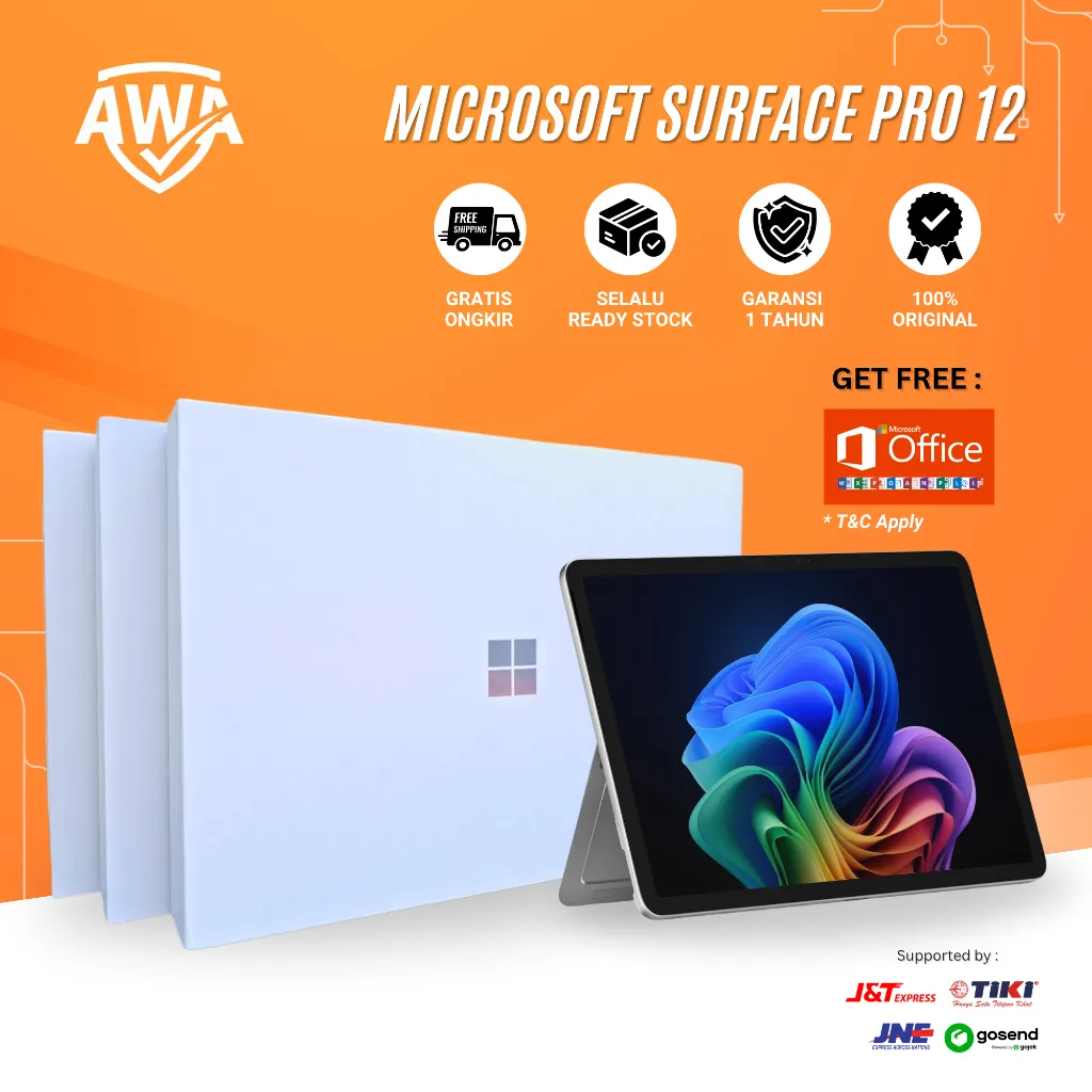 NEW Microsoft Surface Pro 12 Copilot+ PC, 12-inch Snapdragon X Plus (8 Core) Ram 16GB SSD 256GB / 512GB