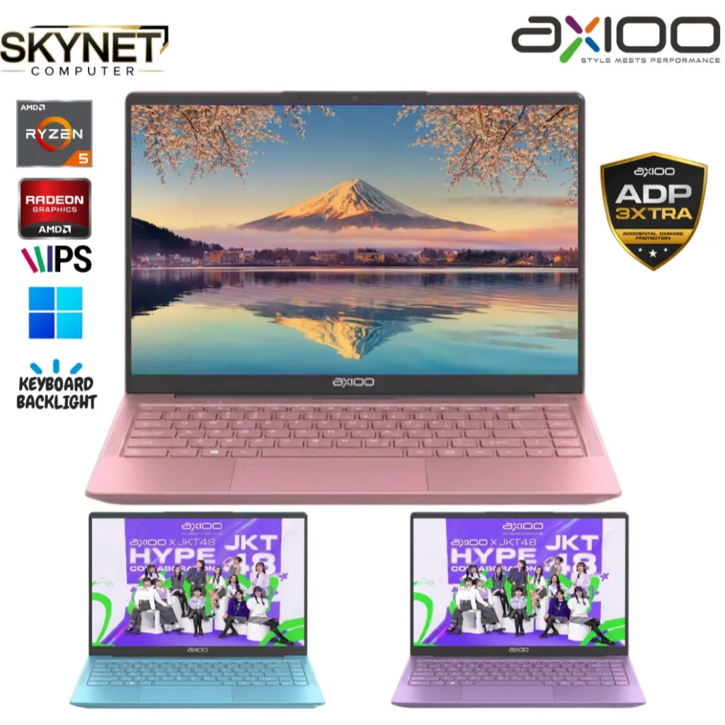 AXIOO Hype 5 X3 JKT48 Lollipop Edition Amd Ryzen 5 3500U RAM24GB SSD512GB 14'' FHD IPS Windows 11[BONUS MOUSE WIRELESS]