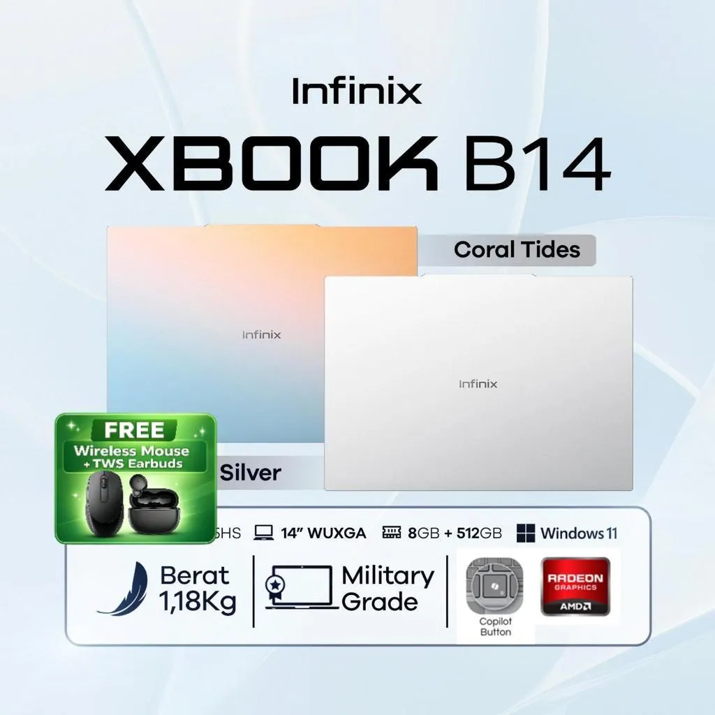 INFINIX XBOOK B14 RYZEN - AMD 5 7535HS 16GB 512GB W11 14.0WUXGA IPS