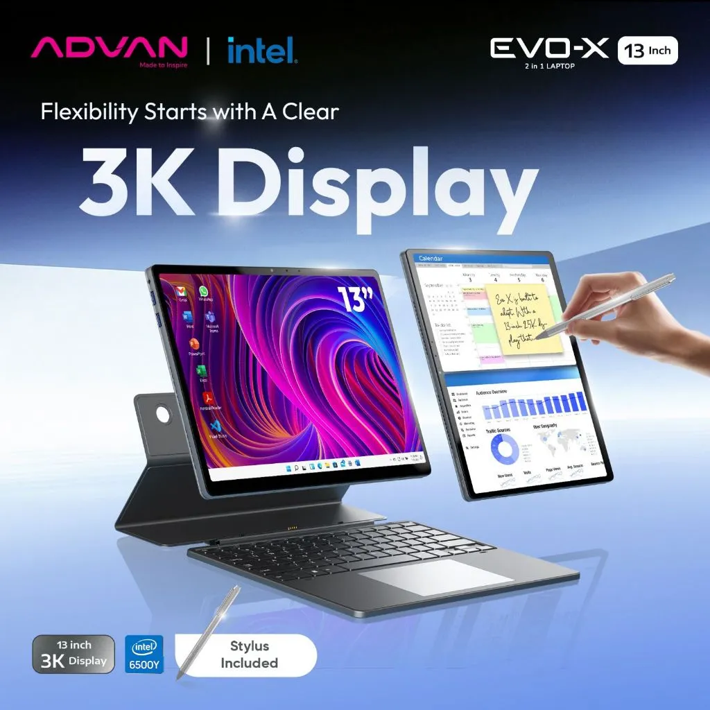 ADVAN 2in1 EVO X13 Intel Pentium Gold 6500Y RAM12GB 256GB 13'' 3K Display + Pen Stylus