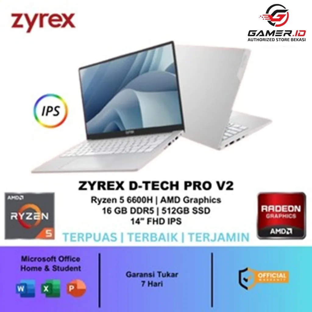 ZYREX D-TECH PRO V2 RYZEN 5 6600H 16GB 512GB W11 14.0FHD IPS BLIT
