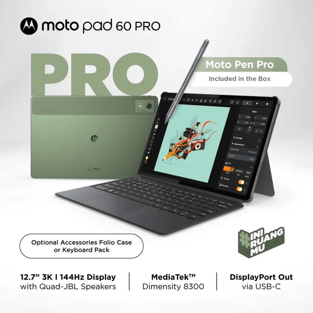 TABLET MOTOROLA MOTOPAD 60 PRO MEDIATEK DIMENSITY 8300 8GB 256GB ARM G615 MC5 ANDROID 15