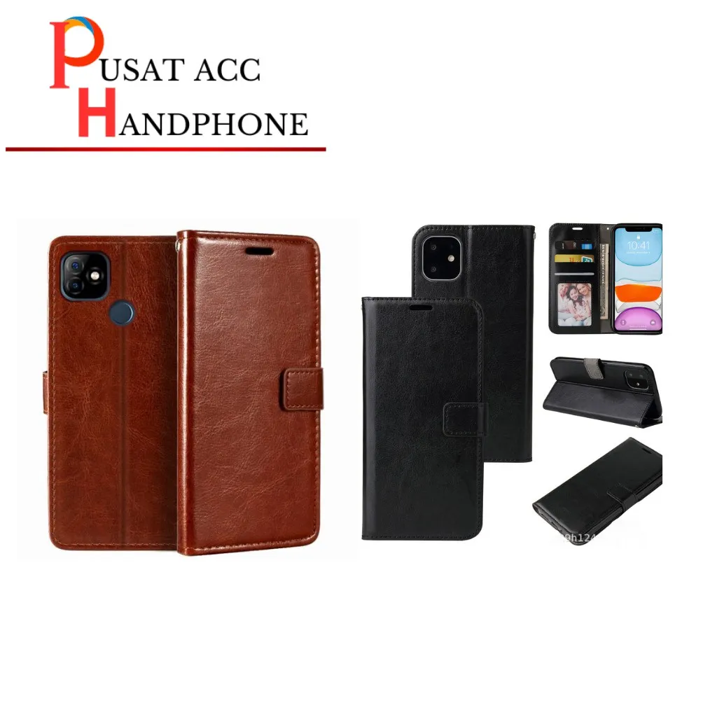 [ PUSATACCHP ] CASING DOMPET BUKU FLIP CASE BUKA TUTUP KULIT CASE BOOK Realme C2  A1K  C11 2020  C12  C15  C20  C21  C21Y  C30  C31  C33  C35  Case Leather Flip Cover Kulit Casing Dompet Oppo