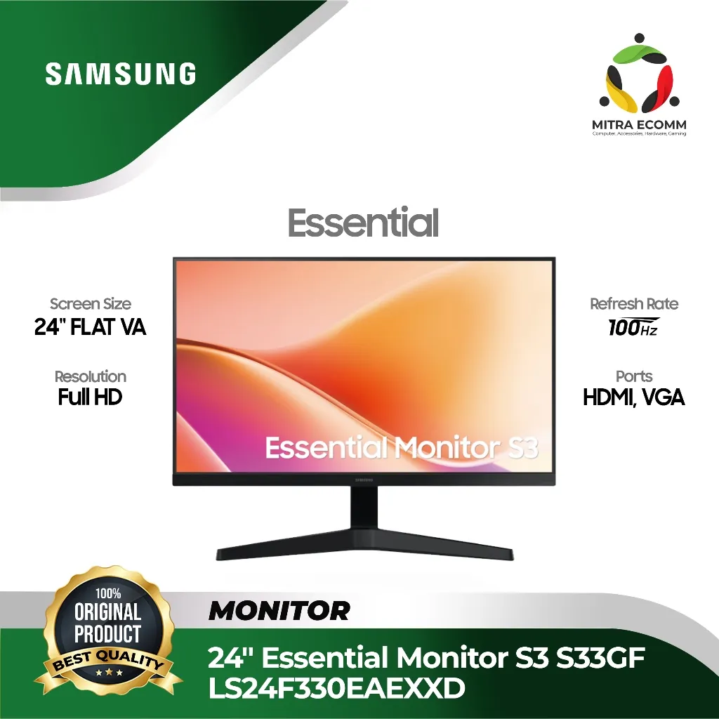 Monitor Samsung LED 24" S24F330 FHD 100Hz
