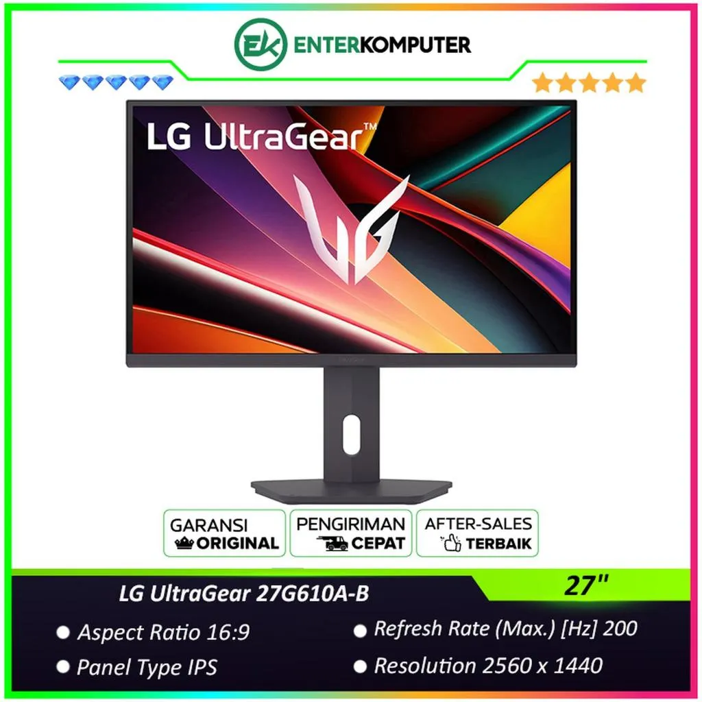 LG UltraGear G6 27G610A-B 27" QHD IPS 200Hz HDR400 Gaming Monitor / Monitor 27 inch