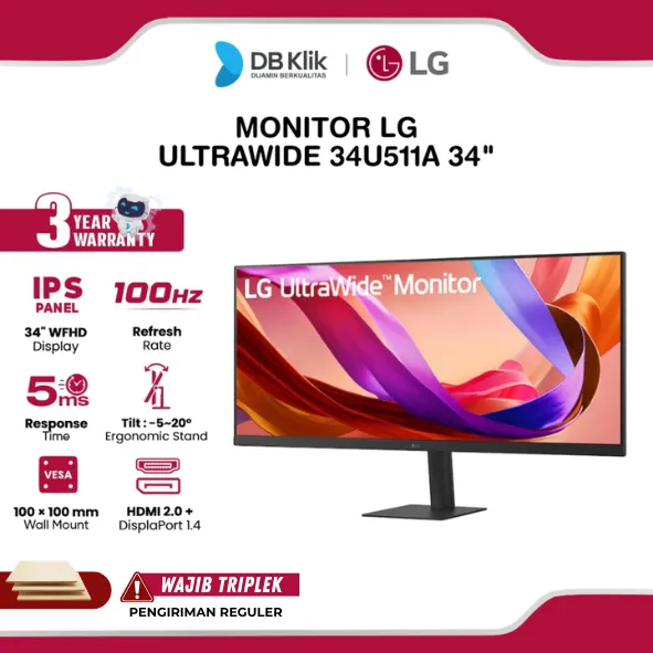 LG 34U511A LED Monitor UltraWide 34" IPS WFHD 100Hz 5ms HDR400 HDMI DP