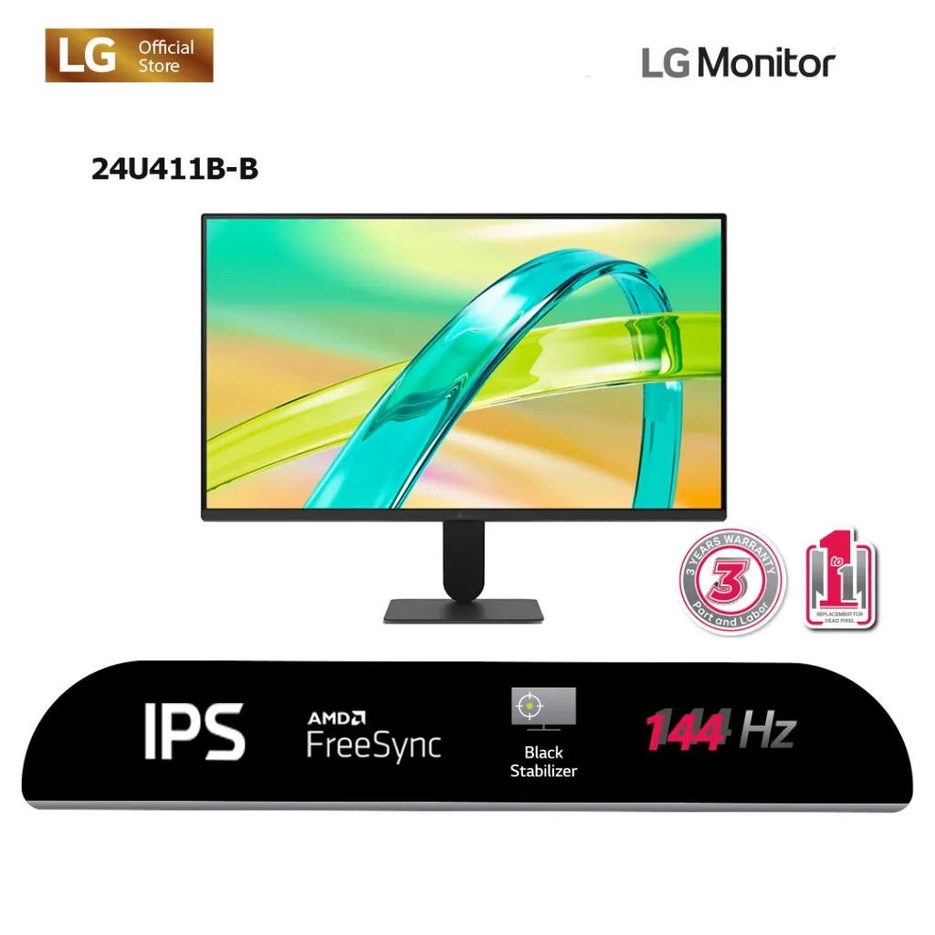 (BEST SELLER ) LG Monitor 24U411 23.8" FHD IPS 1ms 4 Sisi Tanpa Bingkai HDR 10 sRGB 99%
