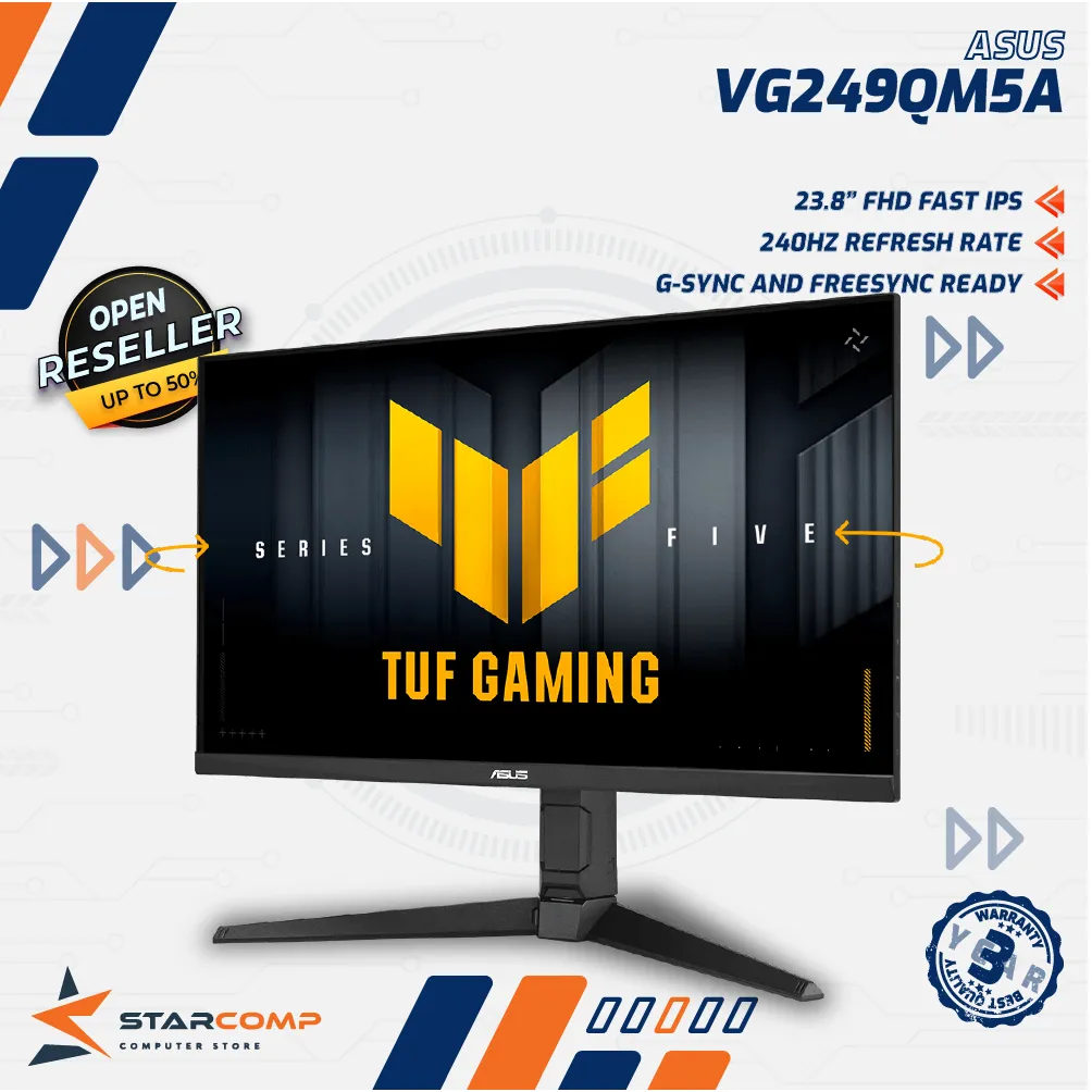 Asus TUF VG249QM5A 23.8" IPS FHD 240Hz Gaming Monitor G-Sync Compatible