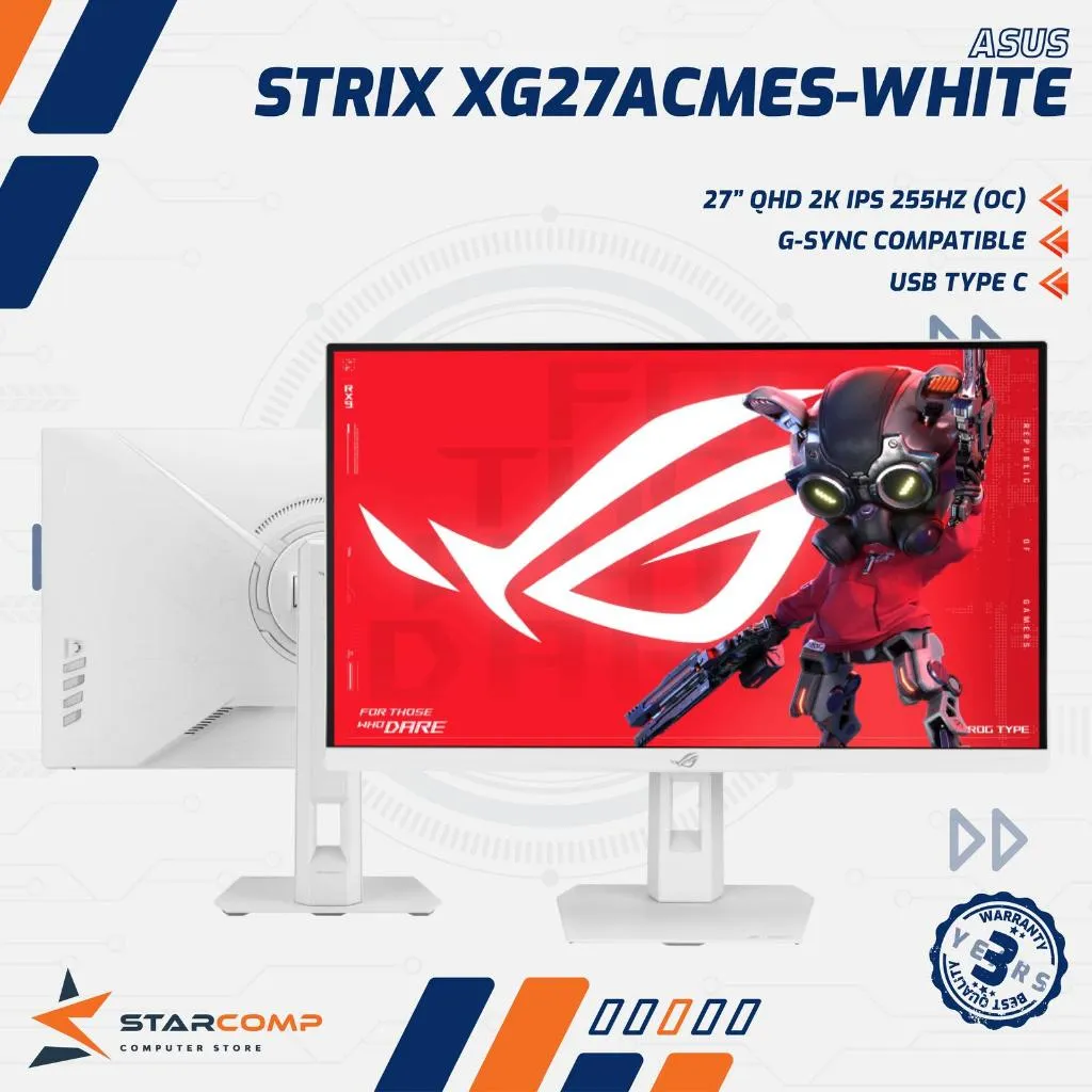 Asus XG27ACMES-W WHITE ROG Strix 27" QHD 2K IPS 255Hz Monitor LED