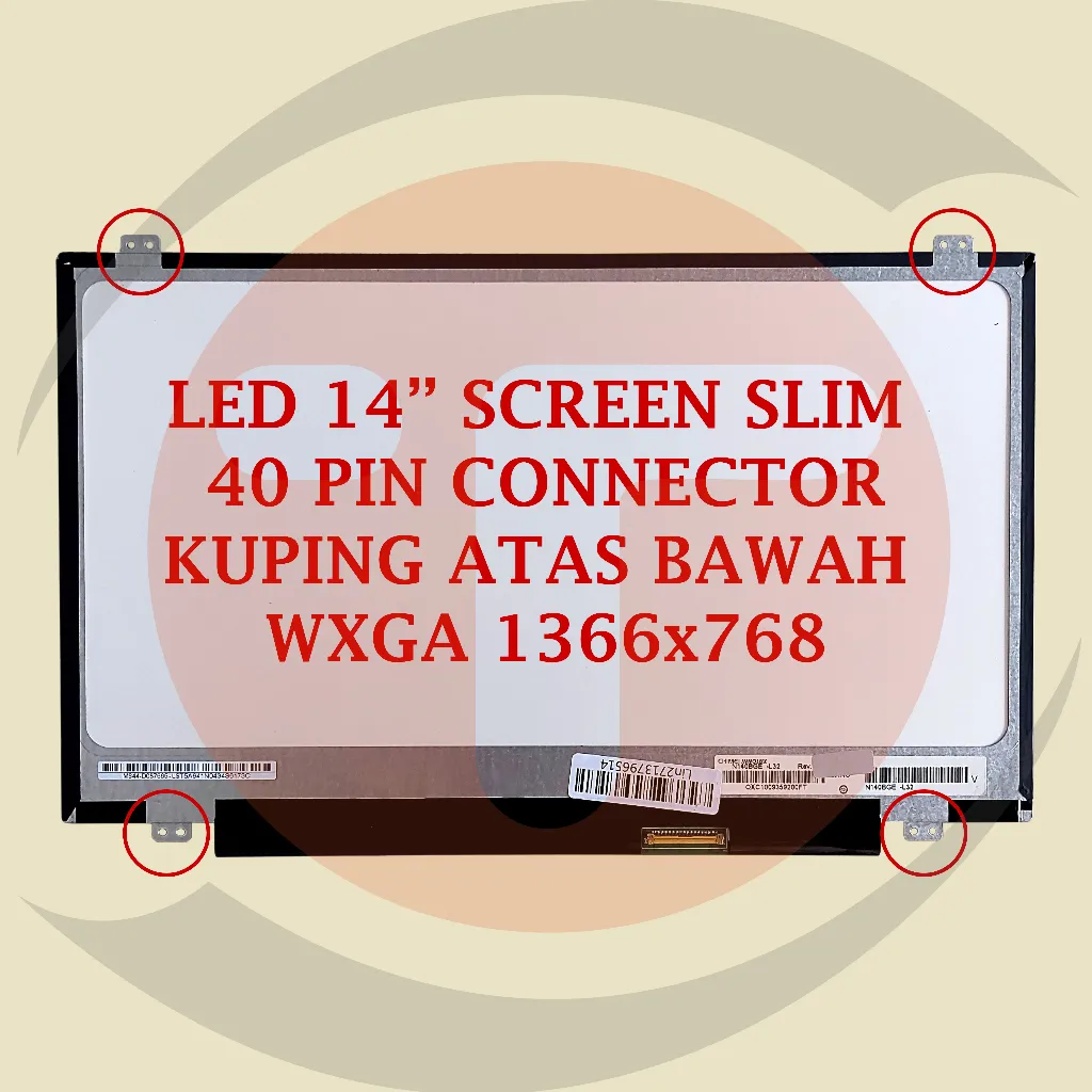 Layar LCD LED For Dell 14-3421 3460 3462 3465 3467 3550 3650 5439 Vostro V2421 V3400 V3460 V3446 V5439 V5460 V5470 14" SLIM 40 PIN UMUM
