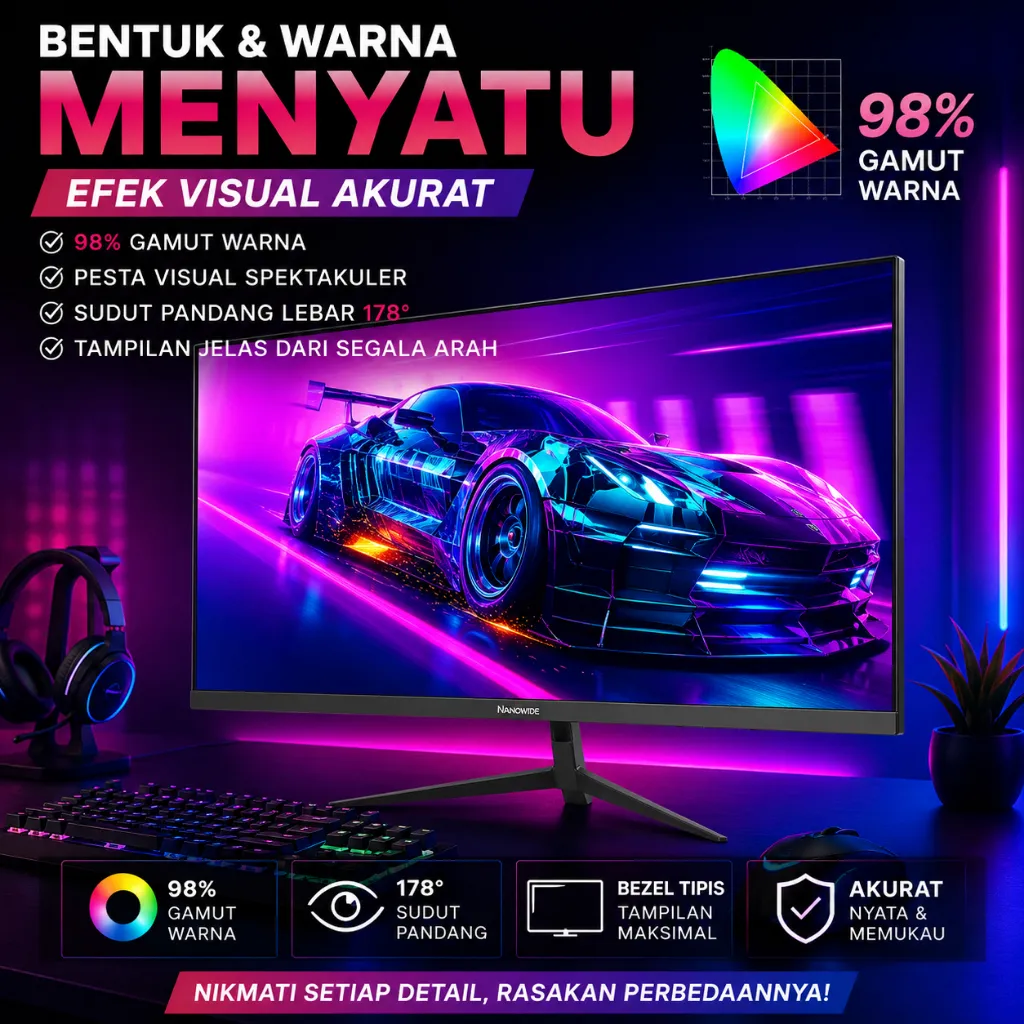 XPC- Monitor 19/22/24/27 Inch FHD 1080P 60Hz Murah Garansi Resmi 1Tahun Stock Indonesia