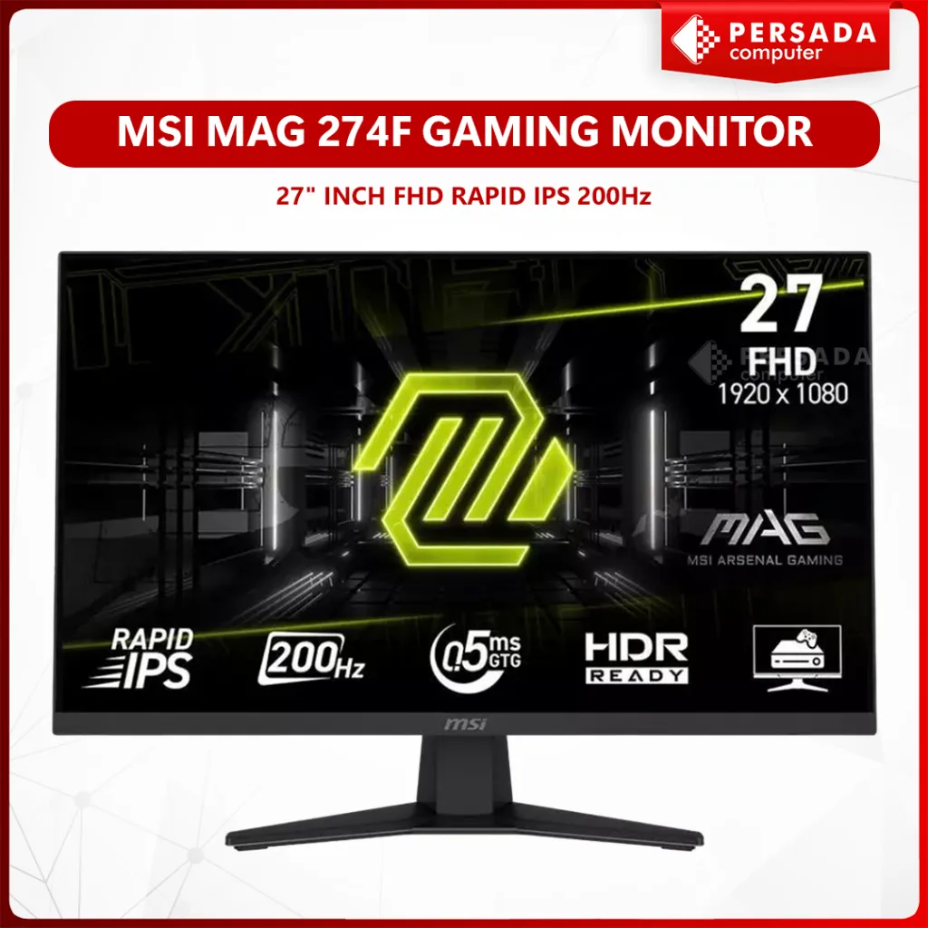 MSI MAG 274F GAMING MONITOR 27" INCH FHD RAPID IPS 200Hz
