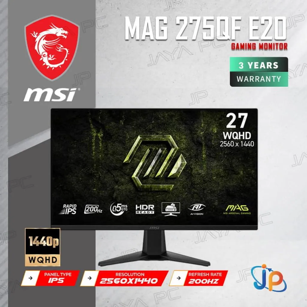 Monitor MSI LED IPS MAG 275QF E20 - WQHD 27" Inch