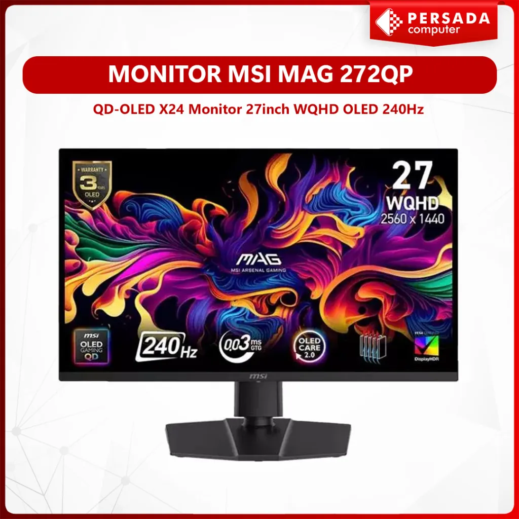 Monitor MSI MAG 272QP QD-OLED X24 Monitor 27" WQHD OLED 240Hz