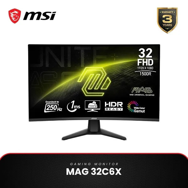 MSI Monitor LED MAG 32C6X Curved 32"Inc