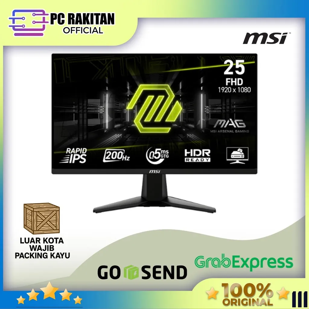 MSI GAMING MONITOR 25 INCH MAG 255F E20 / MAG255F E20 RAPID IPS FHD 1080P 0.5MS 200HZ HDR READY 3Y