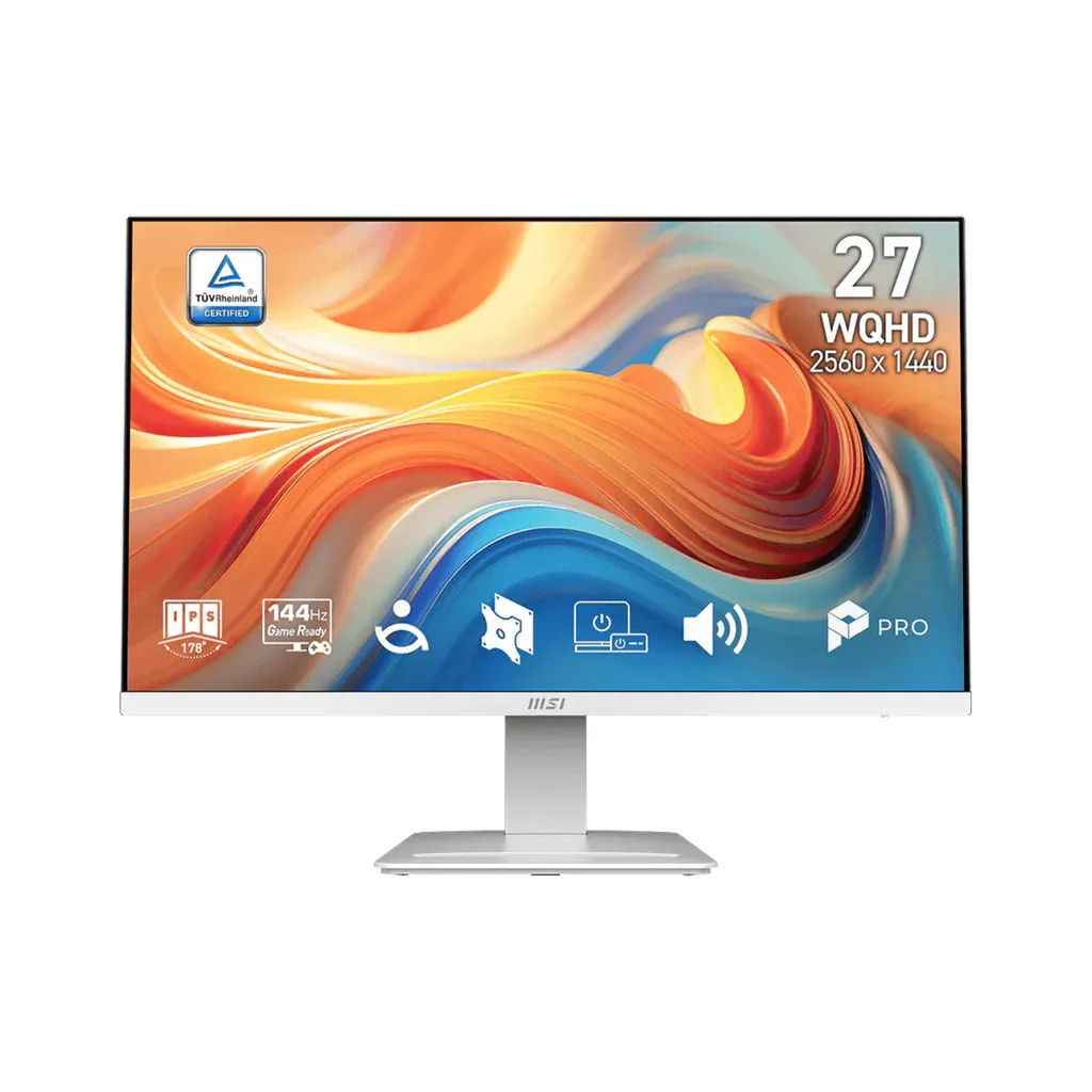 Monitor MSI PRO MP273QW E14 27" 2K QHD IPS 144Hz 1ms AMD FreeSync HDR Ready Built in Speaker HDMI DP