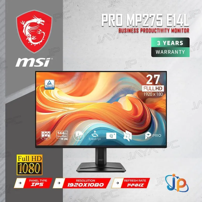 Monitor MSI LED IPS PRO MP275 E14L - Full HD 27" Inch