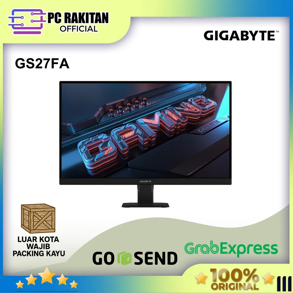 GIGABYTE MONITOR GAMING GS27FA 27 INCH SS IPS FHD 1080P 1MS 180HZ HDR TILT 3Y - MONITOR GAMING
