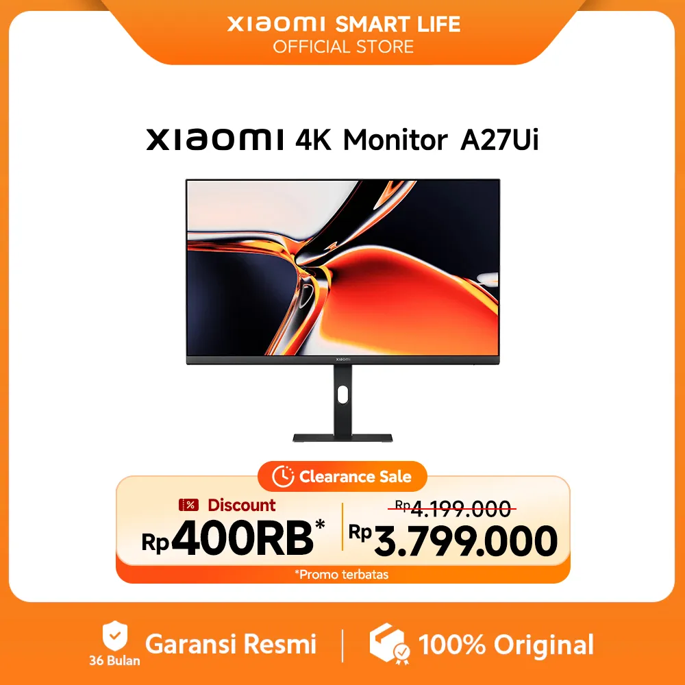 Xiaomi 4K Monitor A27Ui | 4K UHD IPS Screen | Professional Colour Accuracy | USB-C Port up to 90W charging | Multifunction Adjustable Stand [Official Store]