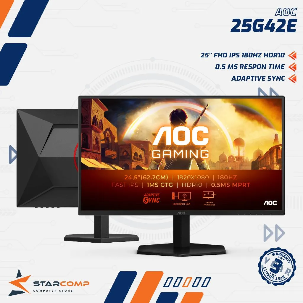 AOC 25G42E 25 Inch FHD IPS 180Hz Monitor LED