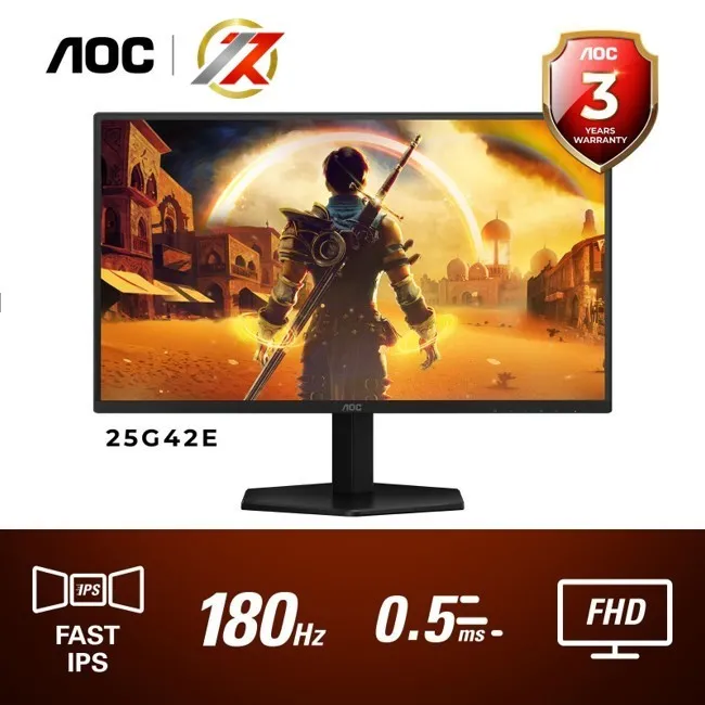 AOC 25G42E/70 25G42E 25" Fast-IPS 180Hz FHD 0.5MS HDR10 Adaptive Sync Gaming monitor