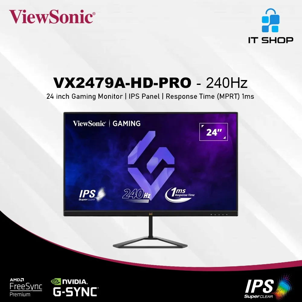 ViewSonic 24 inch Gaming Monitor VX2479A-HD-PRO - 240Hz Fast 1ms Response Time