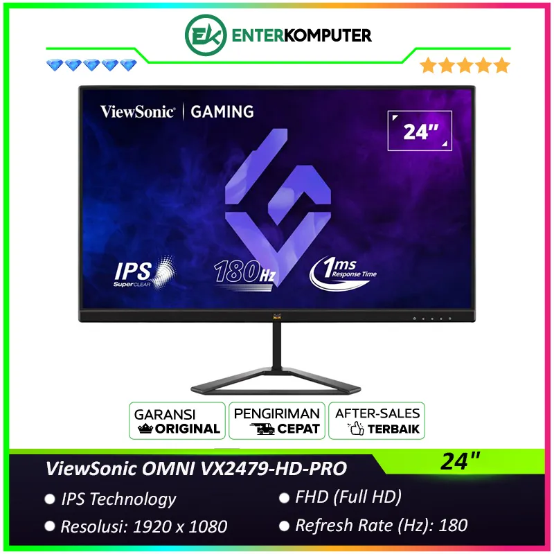 ViewSonic OMNI 24" VX2479-HD-PRO FHD IPS 180Hz Gaming Monitor / Monitor 24 inch