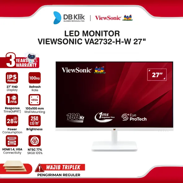Monitor ViewSonic VA2732-H-W 27" FHD IPS 100Hz 1ms HDMI VGA