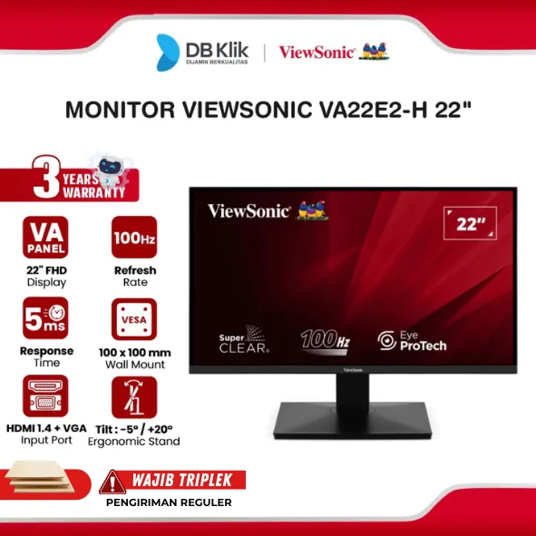 Monitor ViewSonic VA22E2-H 22" FHD VA 100Hz 5ms HDMI VGA