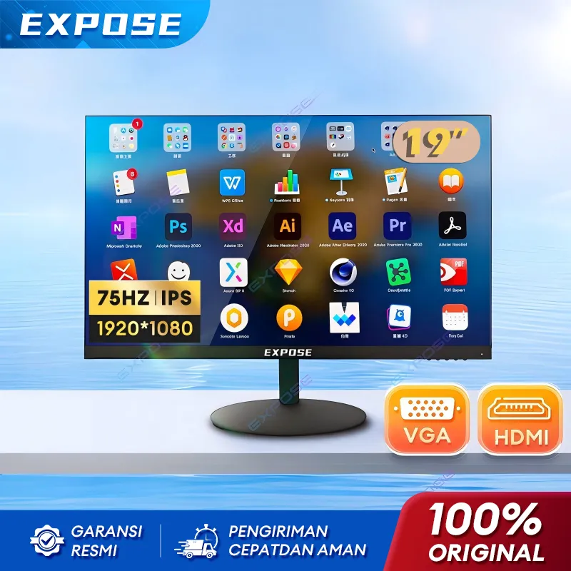 Monitor PC 19 Inch Monitor 24 Inch Gaming Monitor 75Hz Monitor 22 Inch LED Flat HDMI LED PS4/PS5/Xbox