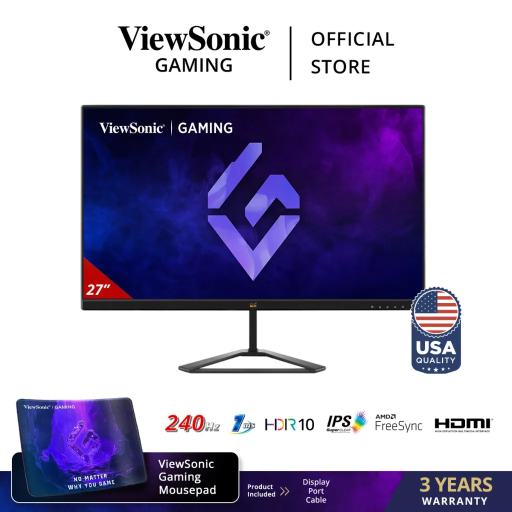 Monitor Gaming 27" ViewSonic VX2779A-HD-PRO 240Hz HDR10 1ms IPS