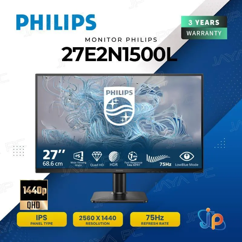 Monitor Philips LED IPS 27E2N1500L - 2K QHD 27" Inch