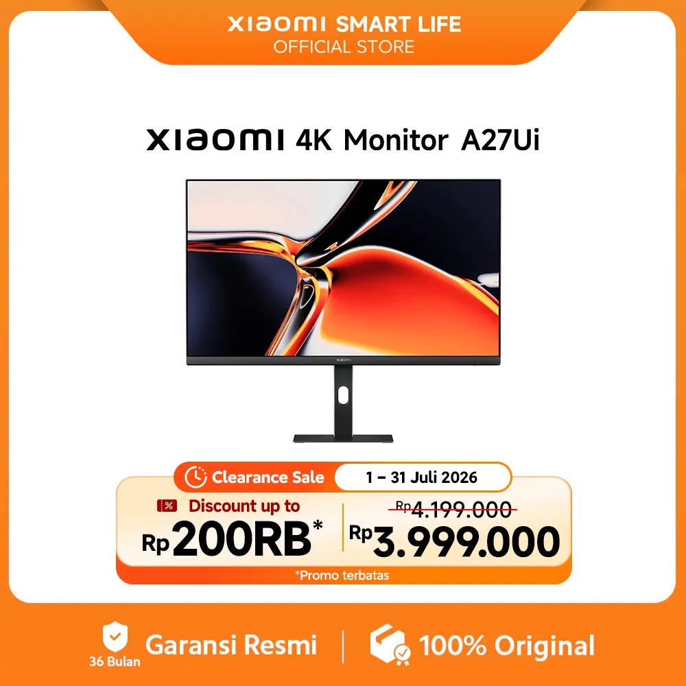 Xiaomi 4K Monitor A27Ui | 4K UHD IPS Screen | Professional Colour Accuracy | USB-C Port up to 90W charging | Multifunction Adjustable Stand [Official Store]
