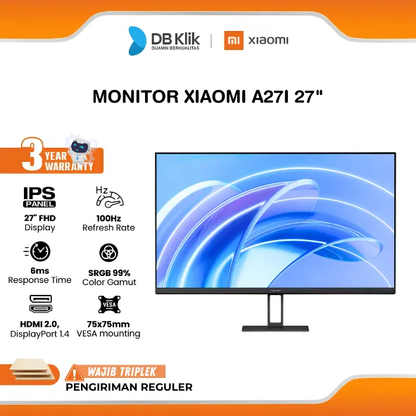 Monitor Xiaomi A27I 27" FHD IPS 100Hz 6ms HDR10 HDMI DP