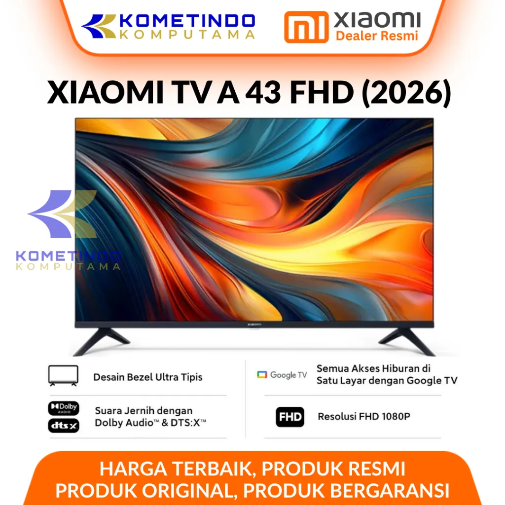 Xiaomi Mi GTV 43 A 43" 2025/2026 FHD MI GOOGLE TV - L43MA-AFID / L43MB-AFID - Garansi Resmi - LUAR KOTA WAJIB PAKING KAYU OR ASURANSI - BUKAN MONITOR