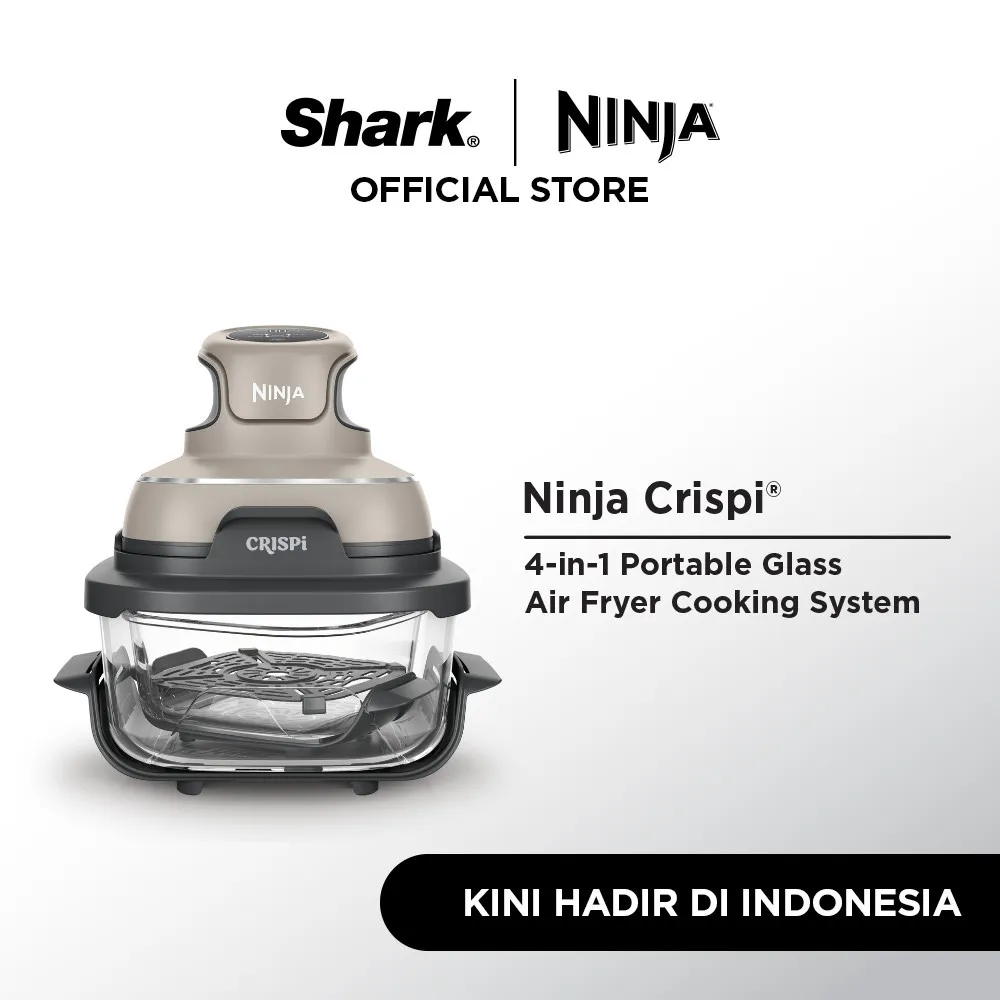 Ninja Crispi 4-in-1 Portable Glass Air Fryer Cooking System, Stone