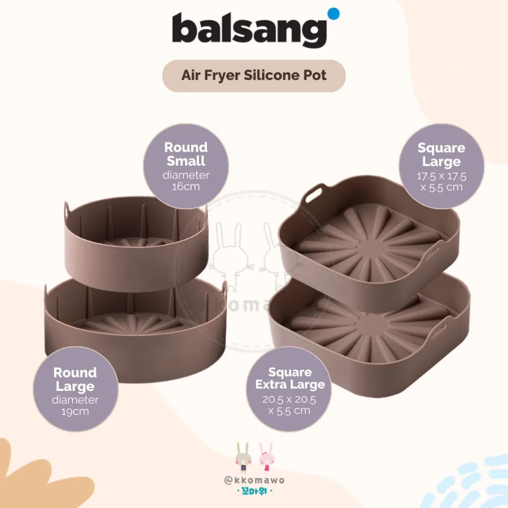 Balsang Frypot / Air Fryer Silikon Silicone Pot / Tatakan Air Fryer Made In Korea