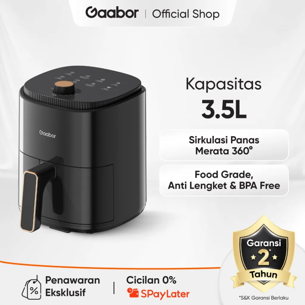 Gaabor Air Fryer 3.5L Penggorengan Tanpa Minyak Low Watt Multifungsi Serbaguna / AF35M Series
